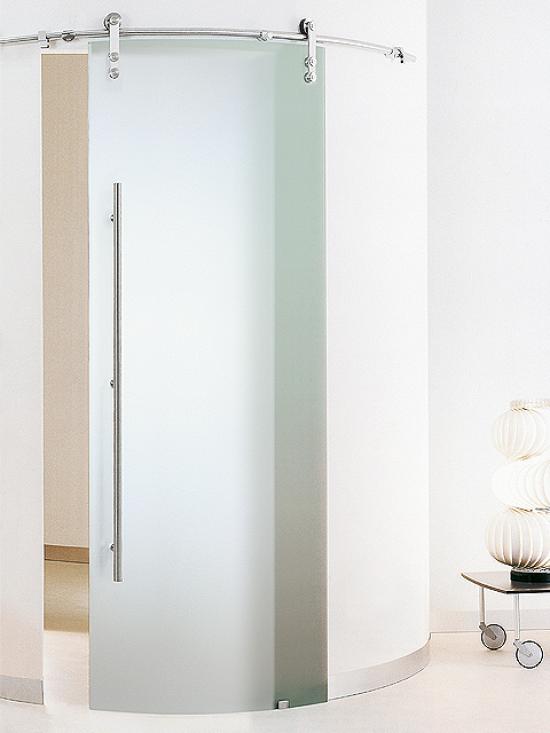 Puerta corredera de cristal en curva Casali System